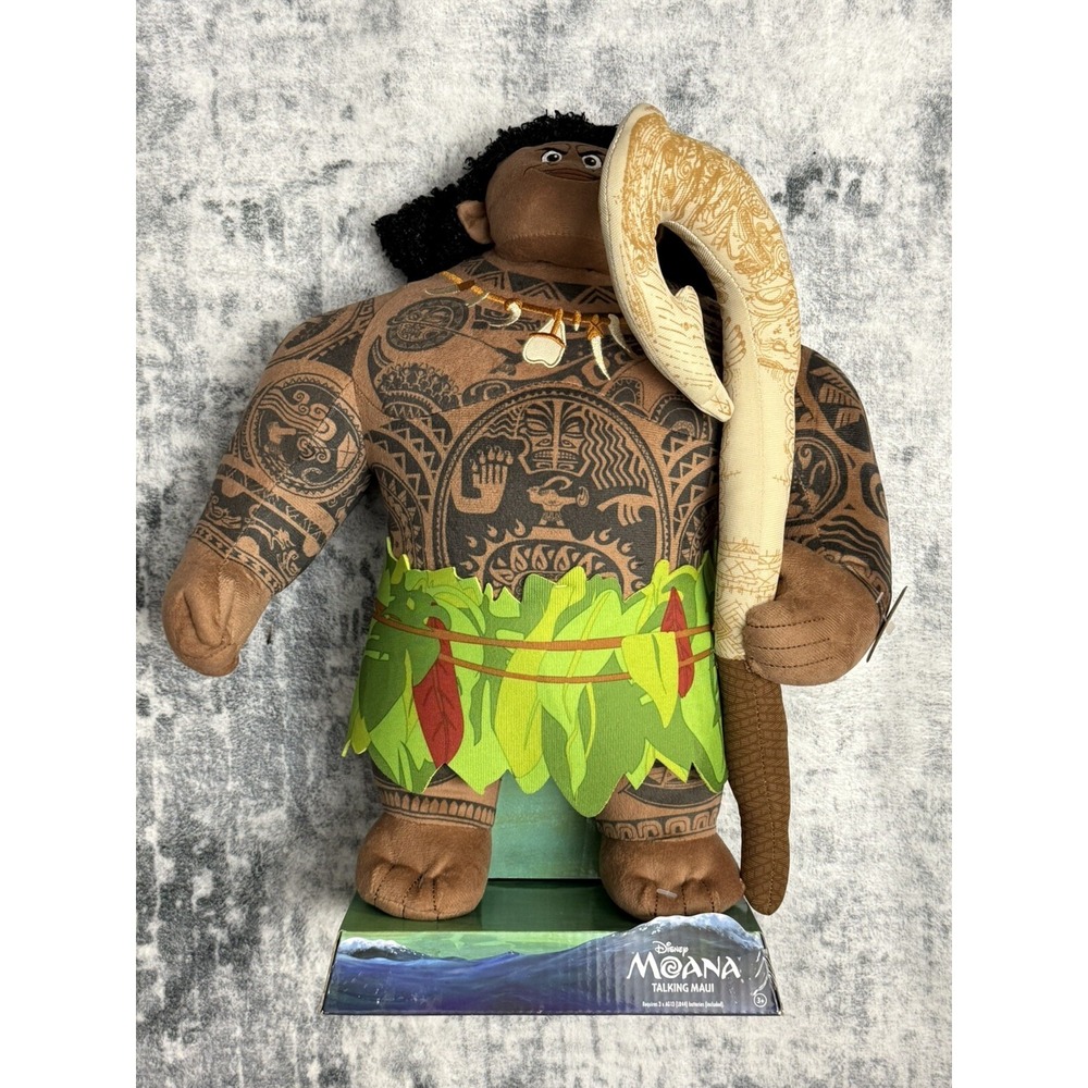 Just Play Moana Talking MAUI Plush Large Doll Figure Fish Hook Disney New 15"